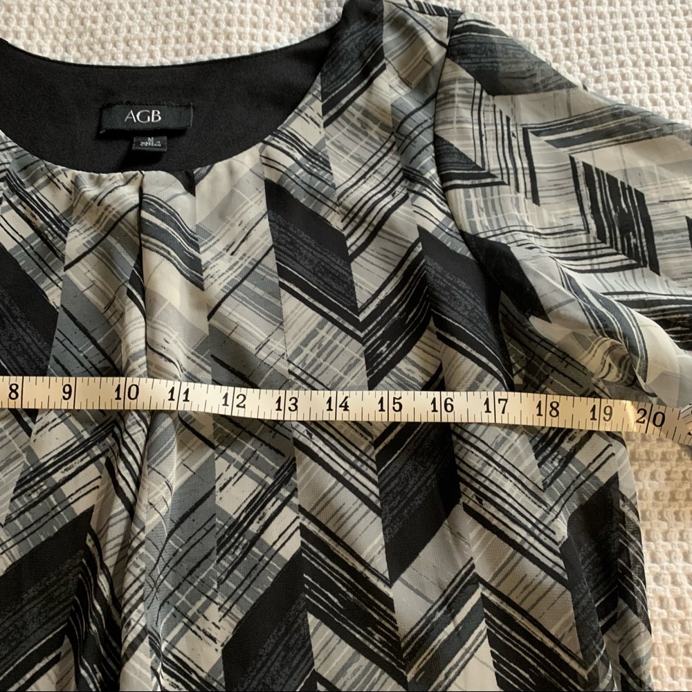 Vintage Gray & Black Plaid Blouse with 3/4 Sleeves Size Medium - Picture 8 of 13